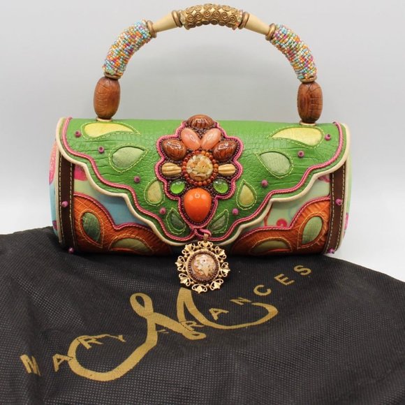 Mary Frances Handbags - Mary Frances Leather & Beaded Handbag, Clutch